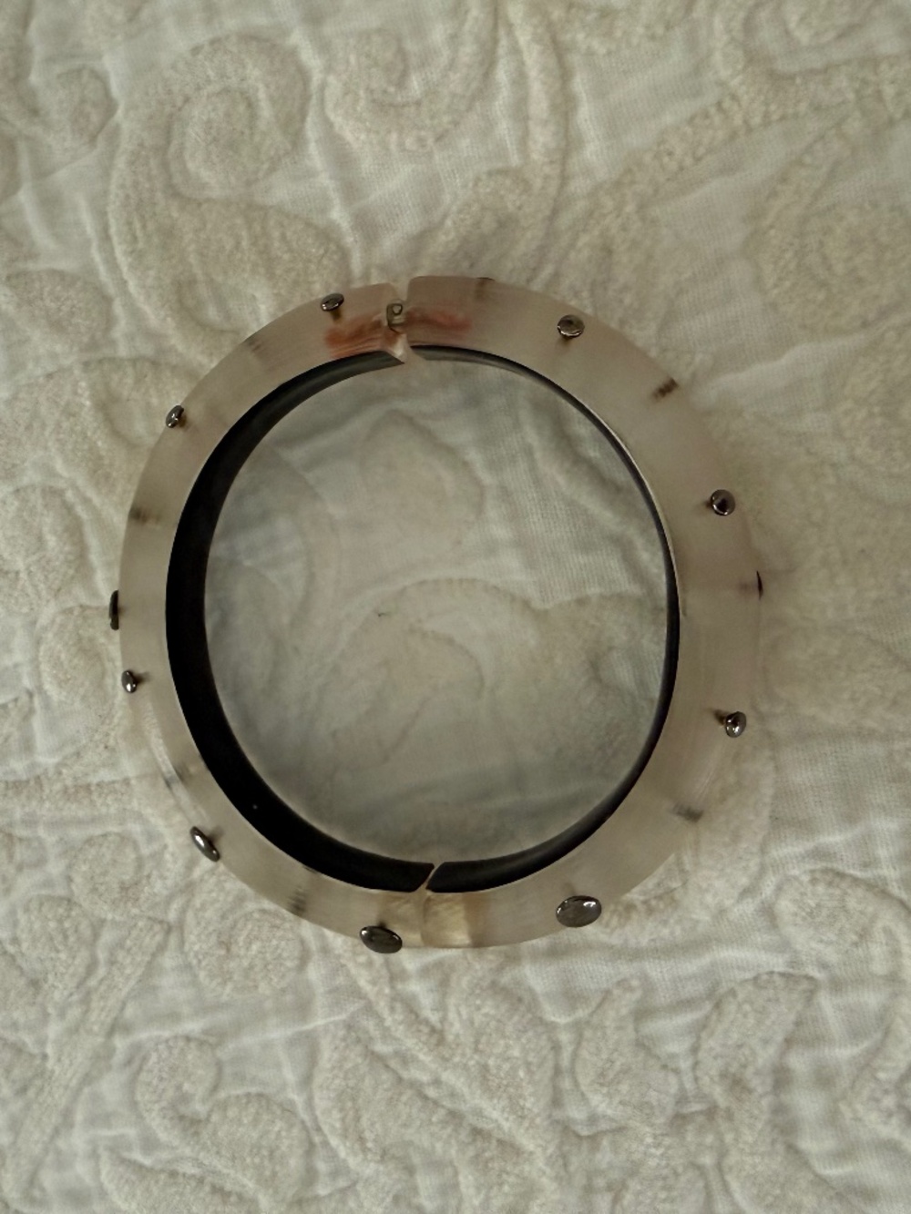 Alexis Bittar Clear Studded Hinged Bracelet